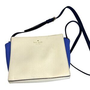 Kate Spade New York Blue & White Crossbody Bag With Gold Zipper